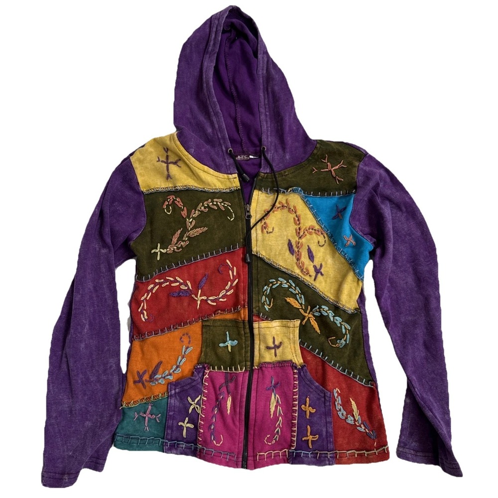 Kpc Patchwork Sz Small Embroidered Zip Hoodie, La… - image 1